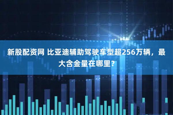 新股配资网 比亚迪辅助驾驶车型超256万辆，最大含金量在哪里？